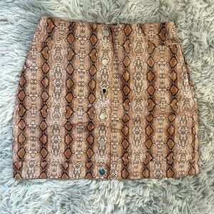Topshop Faux Leather Snakeprint  Mini Pencil Skirt